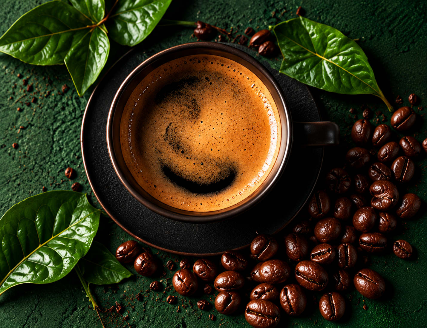 Coffee beans on branch